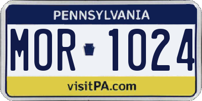 PA license plate MOR1024