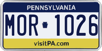PA license plate MOR1026