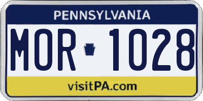 PA license plate MOR1028
