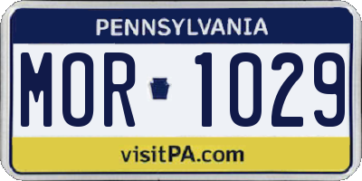 PA license plate MOR1029