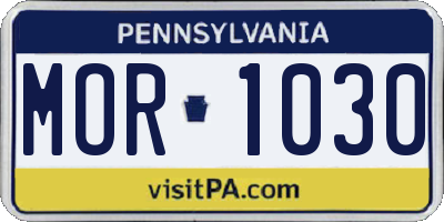 PA license plate MOR1030