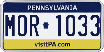 PA license plate MOR1033