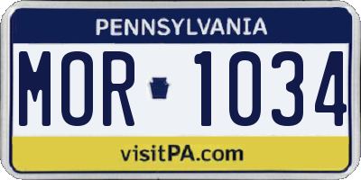PA license plate MOR1034