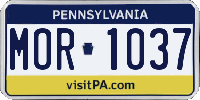 PA license plate MOR1037
