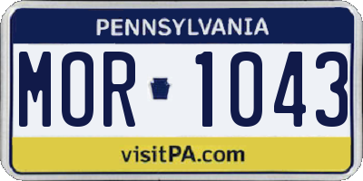 PA license plate MOR1043