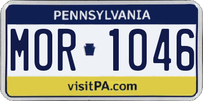 PA license plate MOR1046