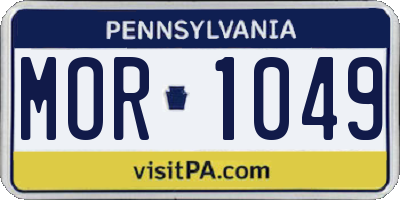 PA license plate MOR1049