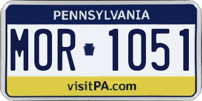 PA license plate MOR1051
