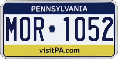 PA license plate MOR1052