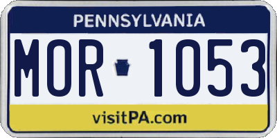PA license plate MOR1053