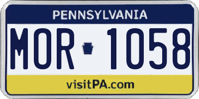 PA license plate MOR1058