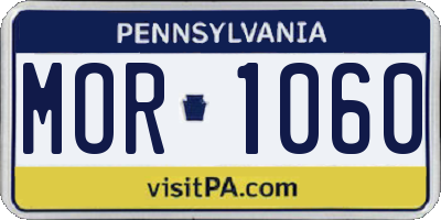 PA license plate MOR1060