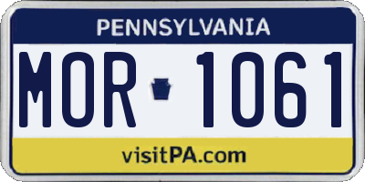 PA license plate MOR1061