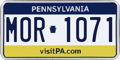 PA license plate MOR1071