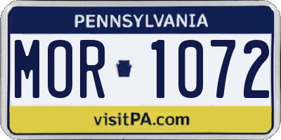 PA license plate MOR1072