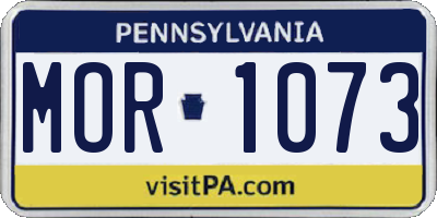 PA license plate MOR1073
