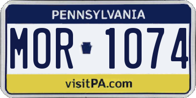 PA license plate MOR1074