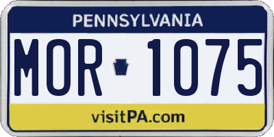 PA license plate MOR1075