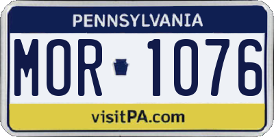 PA license plate MOR1076