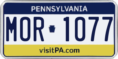 PA license plate MOR1077