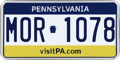 PA license plate MOR1078