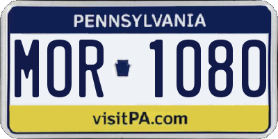PA license plate MOR1080