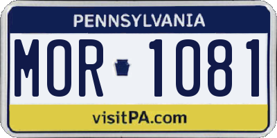 PA license plate MOR1081