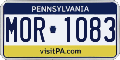PA license plate MOR1083
