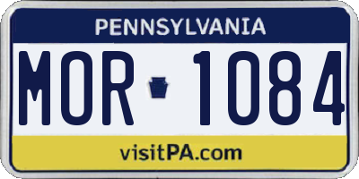 PA license plate MOR1084