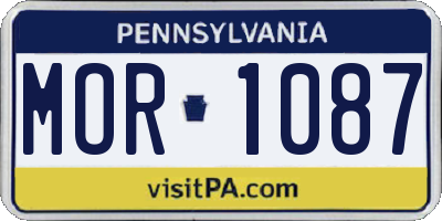 PA license plate MOR1087
