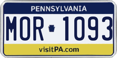 PA license plate MOR1093