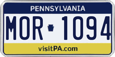 PA license plate MOR1094