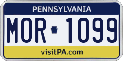 PA license plate MOR1099