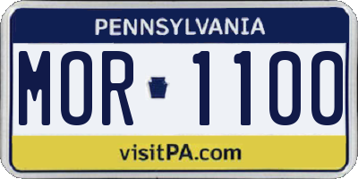 PA license plate MOR1100