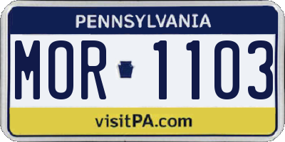 PA license plate MOR1103