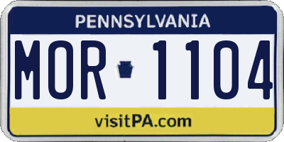 PA license plate MOR1104