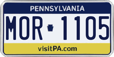 PA license plate MOR1105