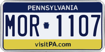 PA license plate MOR1107