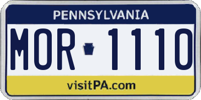 PA license plate MOR1110