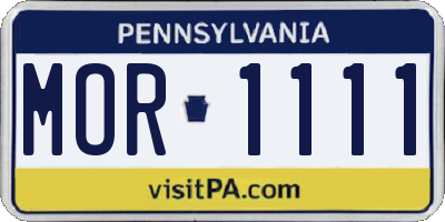 PA license plate MOR1111