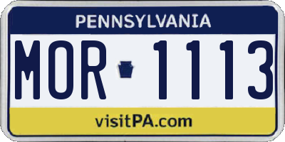 PA license plate MOR1113