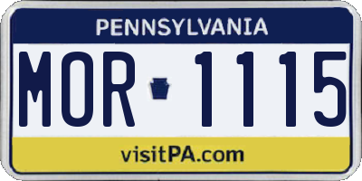 PA license plate MOR1115