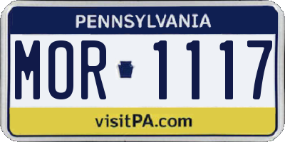 PA license plate MOR1117