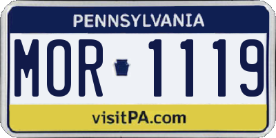 PA license plate MOR1119