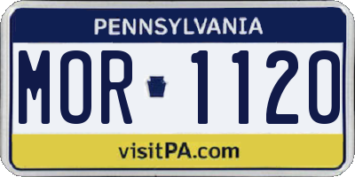 PA license plate MOR1120