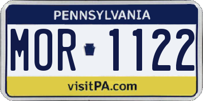 PA license plate MOR1122