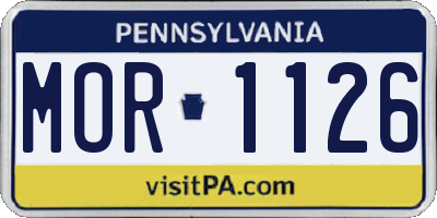 PA license plate MOR1126