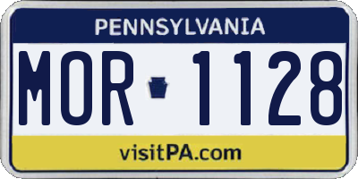 PA license plate MOR1128