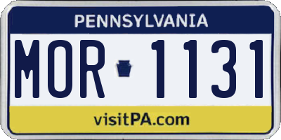 PA license plate MOR1131