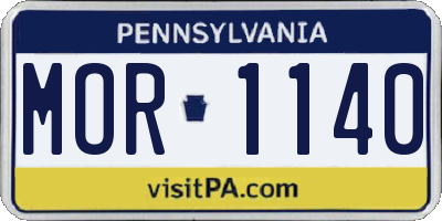 PA license plate MOR1140